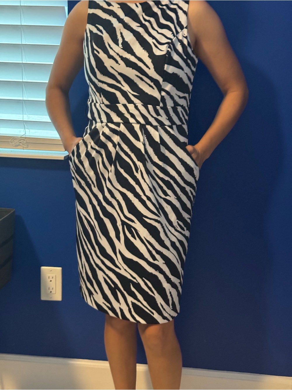 XOXO Black & White Zebra Print Midi Dress